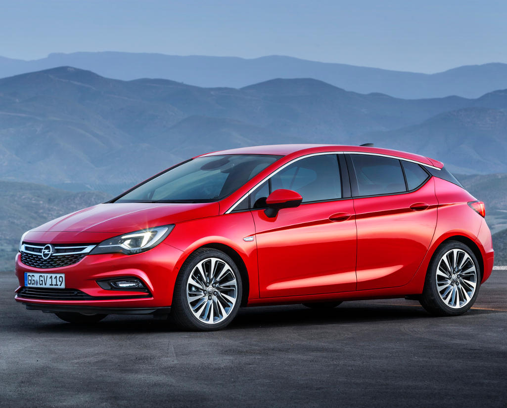 новый Opel Astra хетчбэк 2016 сбоку